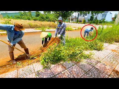 Government officials came to help us clean up the sidewalk that had been abandoned for 3 years