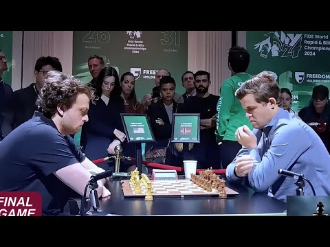 Hans Moke Niemann vs. Magnus Carlsen /  Final QUARTERFINAL  Blitz Game 4  Day 2  / Giuoco Piano Game