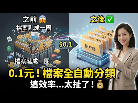 NAS檔案用 OpenClaw AI 整理，一次只要0.1元？太扯了吧😱 (記得開啟cc字幕)