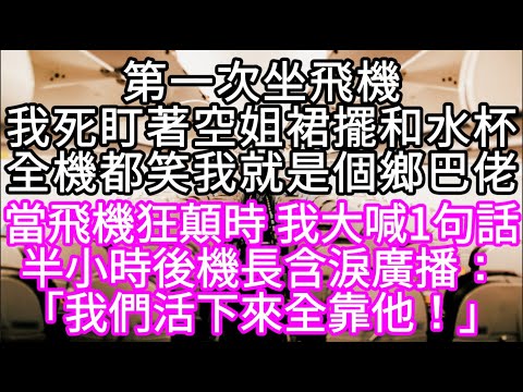 第一次坐飛機我死盯著空姐裙擺和水杯全機都笑我就是個鄉巴佬 當飛機狂顛時 我大喊1句話半小時後機長含淚廣播：「我們活下來全靠他！」 #心書時光 #為人處事 #生活經驗 #情感故事 #唯美频道 #爽文