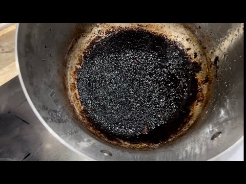 Cleaning Burnt on Mess in a Stainless Steel Pot