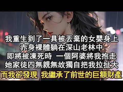 我重生到了一具被丟棄的女嬰身上，赤身裸體躺在深山老林中，即將被凍死時 一個阿婆將我抱走，她家徒四無親無故獨自把我拉扯大，而我卻發現 我繼承了前世的巨額財產