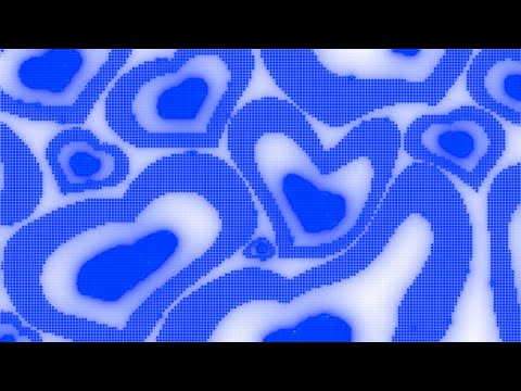 Warped White and Blue Y2k Neon LED Lights Heart Background || 1 Hour Looped HD