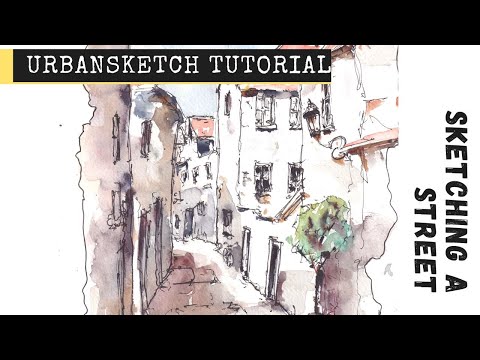 Sketching a Narrow Street - Light and shadows makes it pop! - Urban sketching tutorial