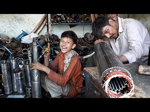 Incredible Technique Rewinding 10 HP Water Pump Motor | Borewell Motor Restoration