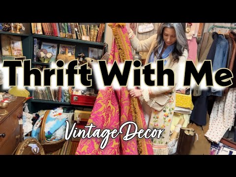 Spring Trends Home Decor Shopping - Thrift With Me for Vintage Antique Store - Thrift Haul VLOG