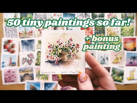 50 out of 100 tiny paintings so far - let’s paint one together!
