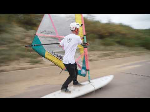 I PUT WHEELS ON A WIND SURFING BOARD - EPIC WIND SHREDDING!