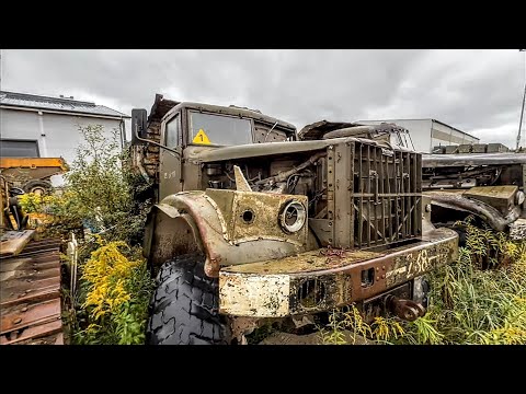 KrAZ-255.... Starting the truck after many years of sitting...