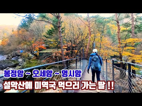 "설악산" 4암자 순례길  / 단풍보다 미역국 먹으러 산에 가는 딸!! / 막차 탄 단풍 산행