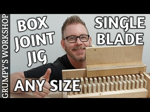 Tablesaw single blade box joint jig no dado