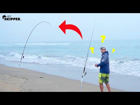HUGE Fish Steals Fishing Rod! California Beach Fishing (First time EVER)