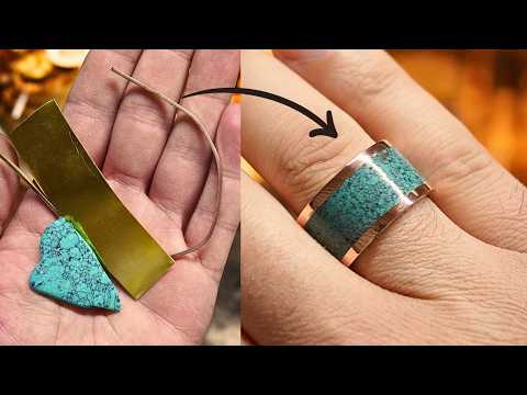 Amazing Copper Ring with the Stone Breaking Technique
