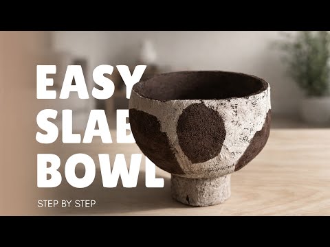 How to Make a Textured Pedestal Bowl | Easy Slab Technique for Pottery