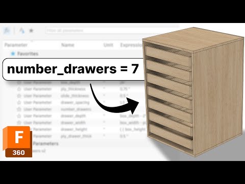 Fusion 360 Tutorial - Parametric Modeling for Cabinet Drawers | Woodworking