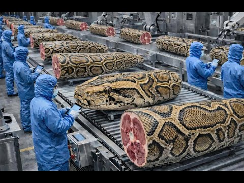 AI technology exposed: The process of raising Pythons to produce high-quality Python extract.