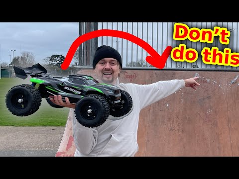 This will completely destroy your RC Car -  Traxxas Sledge totaled