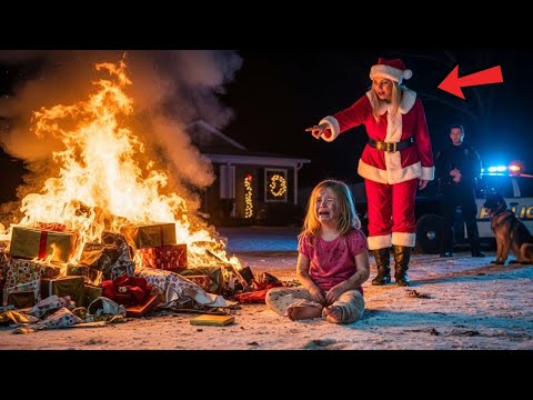 Little Girl Weeps While Stepmother Burns Her Christmas Gifts — Unaware a Police Officer Was Watching