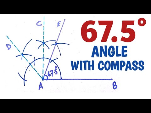 How to construct 67.5 degree angle with compass......