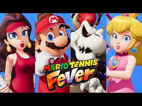 Mario Tennis Fever - All Characters, Colors & Rackets (4K 60FPS)