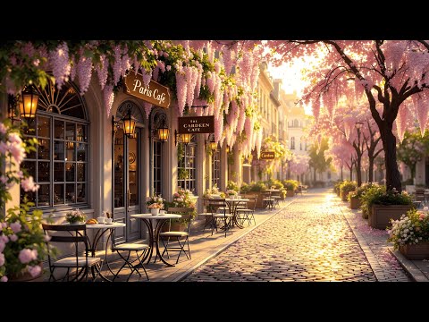 Morning Parisian Cafe Music 🌸☕ Jazz Relaxing Music at Spring Coffee Shop Ambience for Working, Study