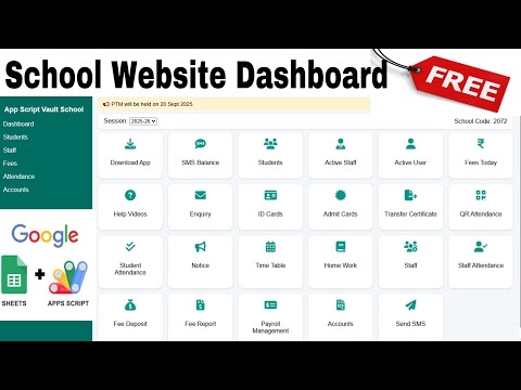 how make school website dashboard management system use google sheet & app script #coding #dashboard