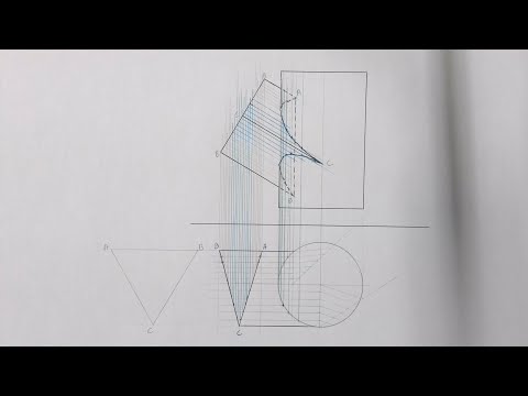 How to find the interpenetration Curve of a Triangular Prism into a cylinder Part 1