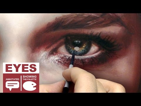 REALISTIC EYES OIL PAINTING ✦ PORTRAIT ART DEMO - Annotated Tutorial