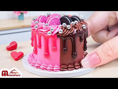 🍓 So Beautiful Mini Half Strawberry Half Chocolate Cake Decorating Ideas | ASMR Cooking Mini Food