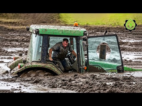 Tractor Stuck In Mud Compilation | Amazing Tractor Operator Skills #10