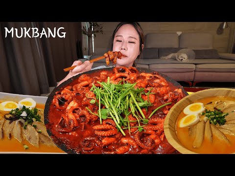 🔥대창쭈꾸미9인분 & 라멘4봉🔥 마무리는 볶음밥이지 realsound asmr mukbang