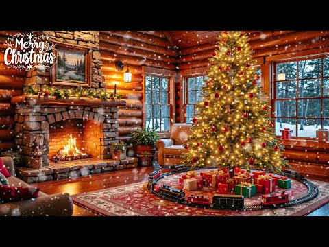 Instrumental Christmas Music With Fireplace 🔥 Relaxing Holiday Music 🌲 Soothing Christmas Ambience