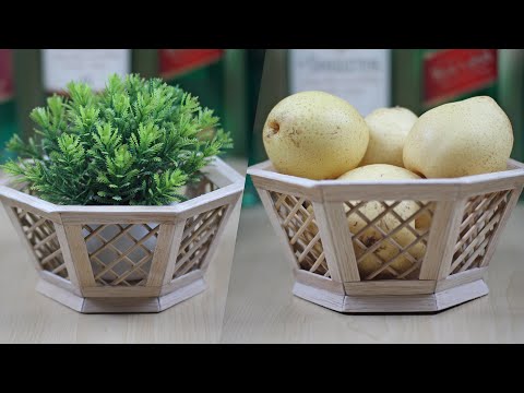 Ide kreatif keranjang unik dari stik es krim dan tusuk sate - kerajinan dari stik es krim