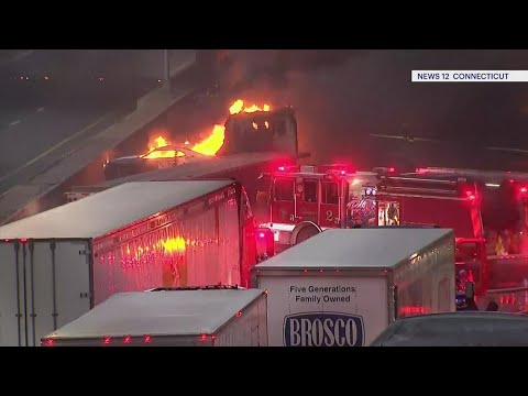 Connecticut public works crews begin overpass demolition after fiery traffic crash