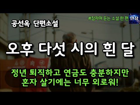 [잠자며 듣는 한국 소설] 정년 퇴직하고 연금도 충분하지만 혼자 살기에는 너무 외로워! "오후 다섯 시의 흰 달" 공선옥 소설 #책읽어주는남자 #책과함께하는하루단잠