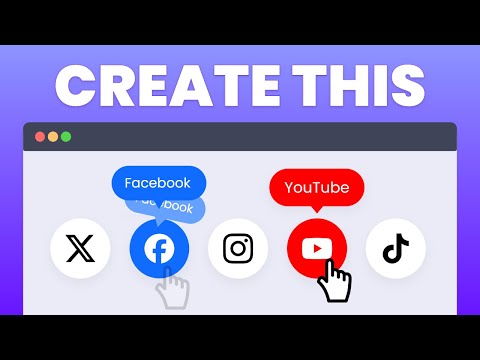 Tooltip Hover Transition for Social Media Icons HTML & CSS Tutorial