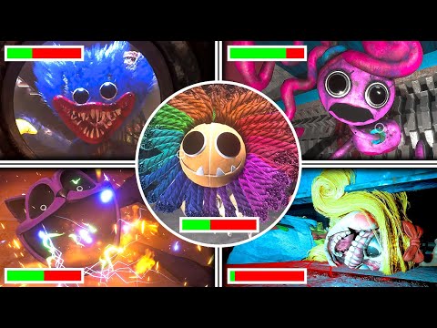 Poppy Playtime Chapters 1,2,3,4 - All BOSSES Deaths With HEALTHBARS