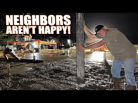 Pouring Our RESIDENTIAL Concrete Slab at 2 in the Morning... - DIY Dream House Ep.6