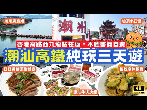 香港高鐵出發｜潮汕純玩三天遊🌟遊覽潮州古城 廣濟橋 汕頭小公園 石炮台公園｜日日香獅頭全鵝宴 潮式傳統海鮮風味宴 八合里牛肉火鍋｜不聽書無自費｜香港西九龍高鐵站往返｜食玩假期團號CRH3071-3D