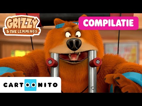 Grizzy gaat naar de sportschool verzameling | Grizzy en de Lemmings| Cartoonito