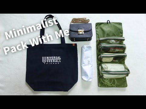 【ミニマリストのパッキング】1泊2日のバッグの中身|トートバッグに身軽な持ち物|minimalist pack with me