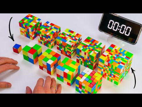 Rubik's Cube From 1x1 To 10x10 Speed Solving