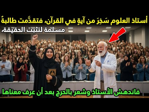 أستاذ العلوم سَخِرَ من آيةٍ في القرآن فتقدَّمت طالبةٌ مسلمة لتثبت الحقيقة