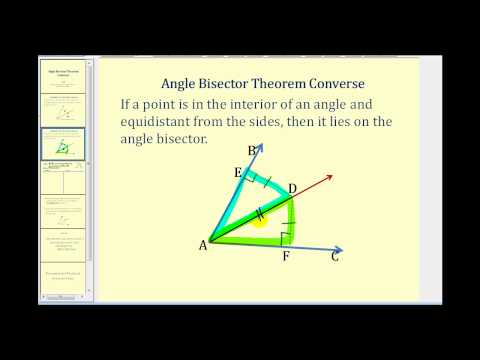 Proof:  The Angle Bisector Theorem Converse