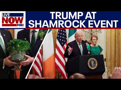 WATCH: Trump and Irish Taoiseach at Shamrock Bowl presentation