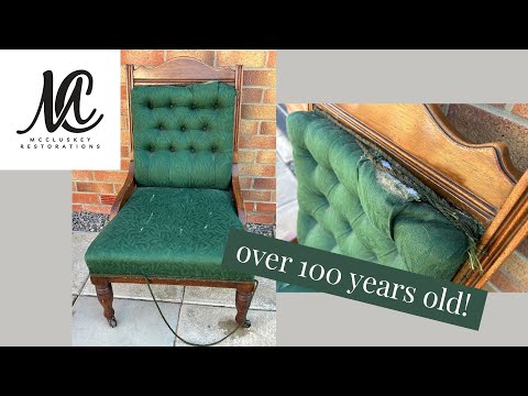 Restored and Reupholstered Tired Old Fireside Armchair