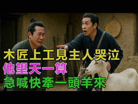 民間故事：木匠上工見主人哭泣，他望天一算，急喊快牽一頭羊來