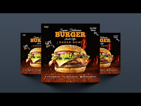 How to Make a Delicious Burger Social Media Post Design in Photoshop CC 2022 Tutorial