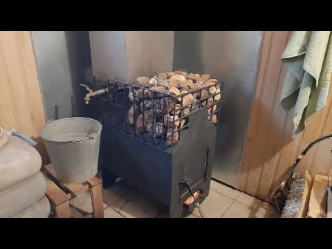 Банная печь ! Из 530-ой трубы , своими руками !