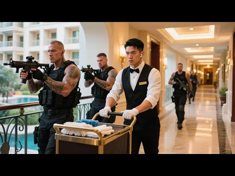 【FULL MOVIE】特種兵王化身服務生，獨自潛入龍潭虎穴秒殺1000傭兵救人質！#兵王#激战#动作